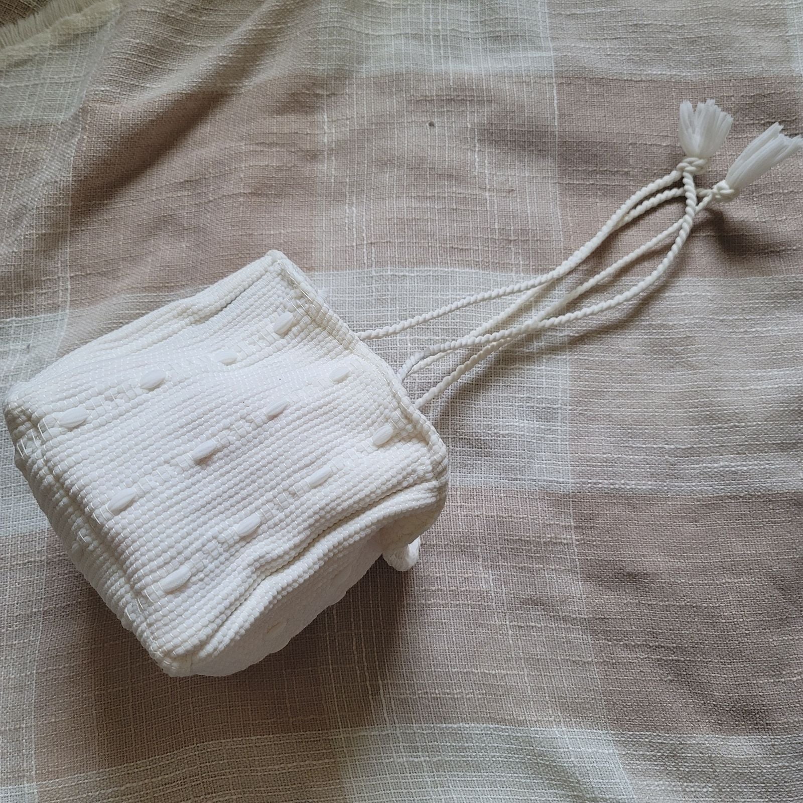 Vintage White Bucket Bag