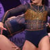 Navy contemporary dance costume with amber colored stones (child 7/9)