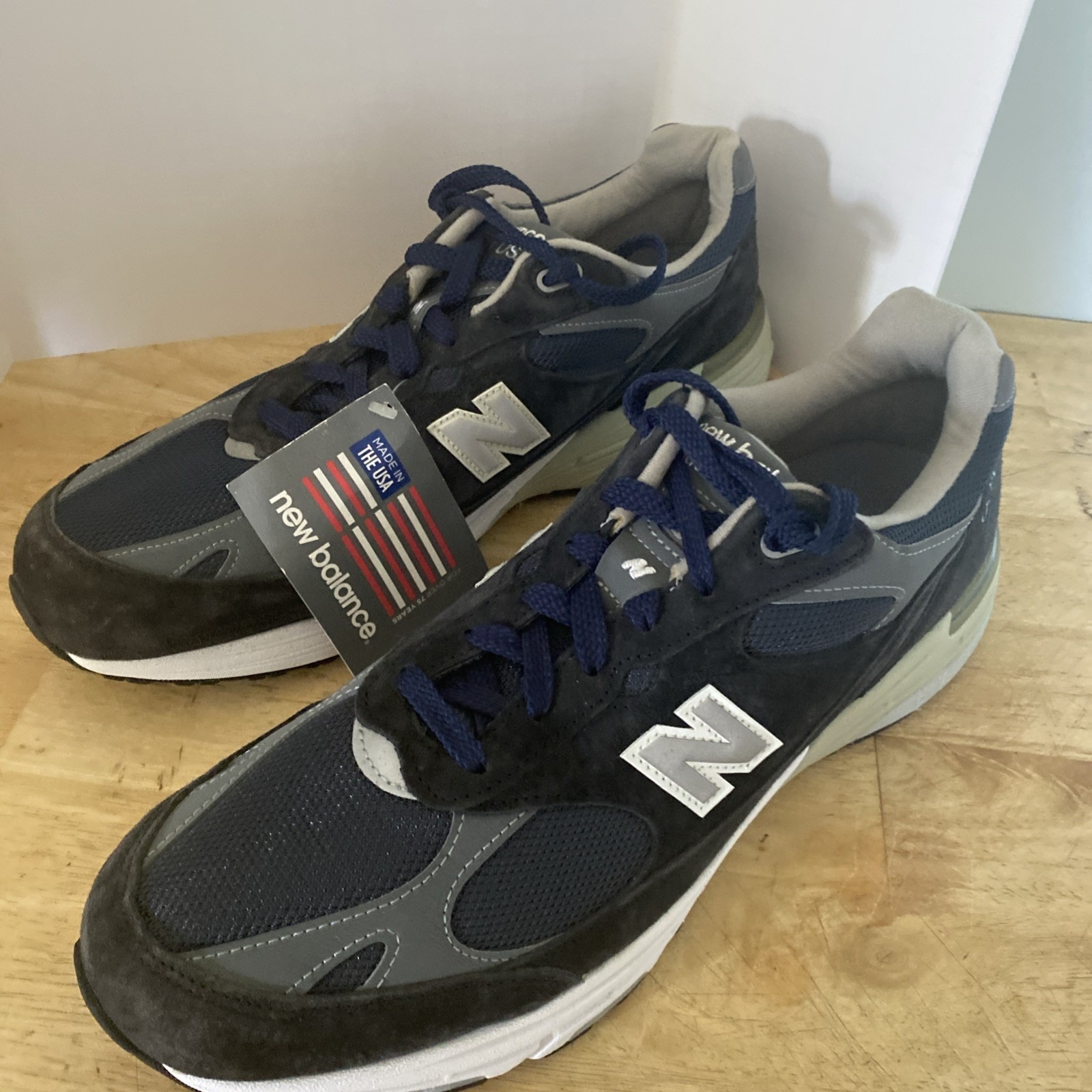 New Balance 993 'Navy White' MR993NV Men's Size 14 New Without Box Laces Replace