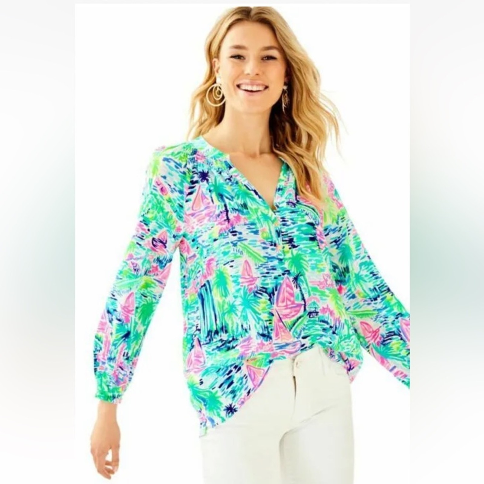 Lilly Pulitzer ELSA SILK TOP 158 | Boats xs
