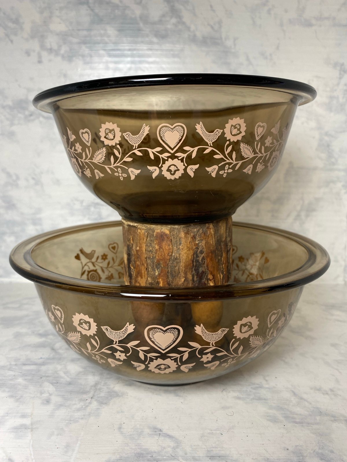 Pyrex Smoke Festive Harvest Mixing Bowls