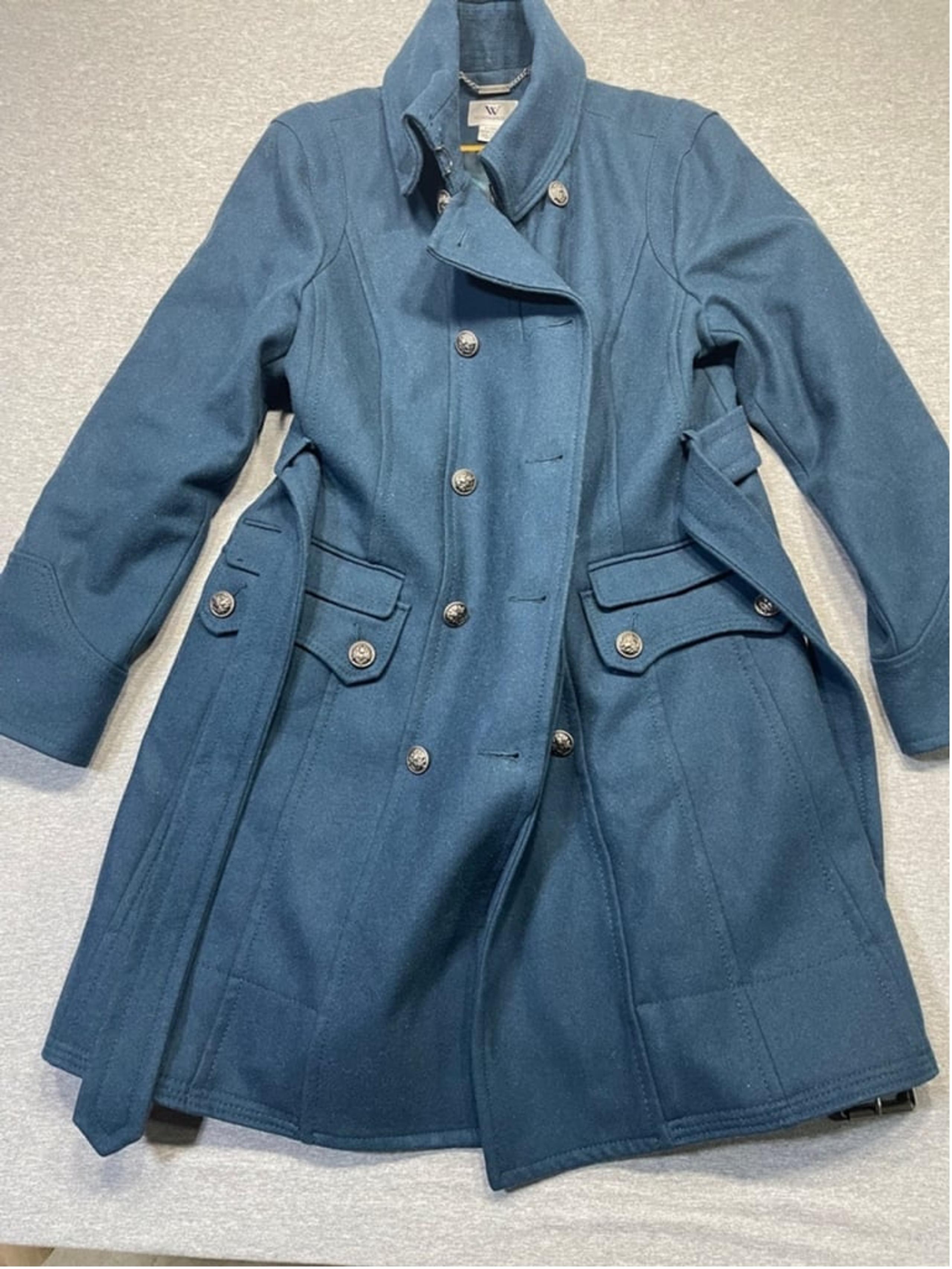 Vintage Women's Worthington Wool military styleCoat, XL, Blue
