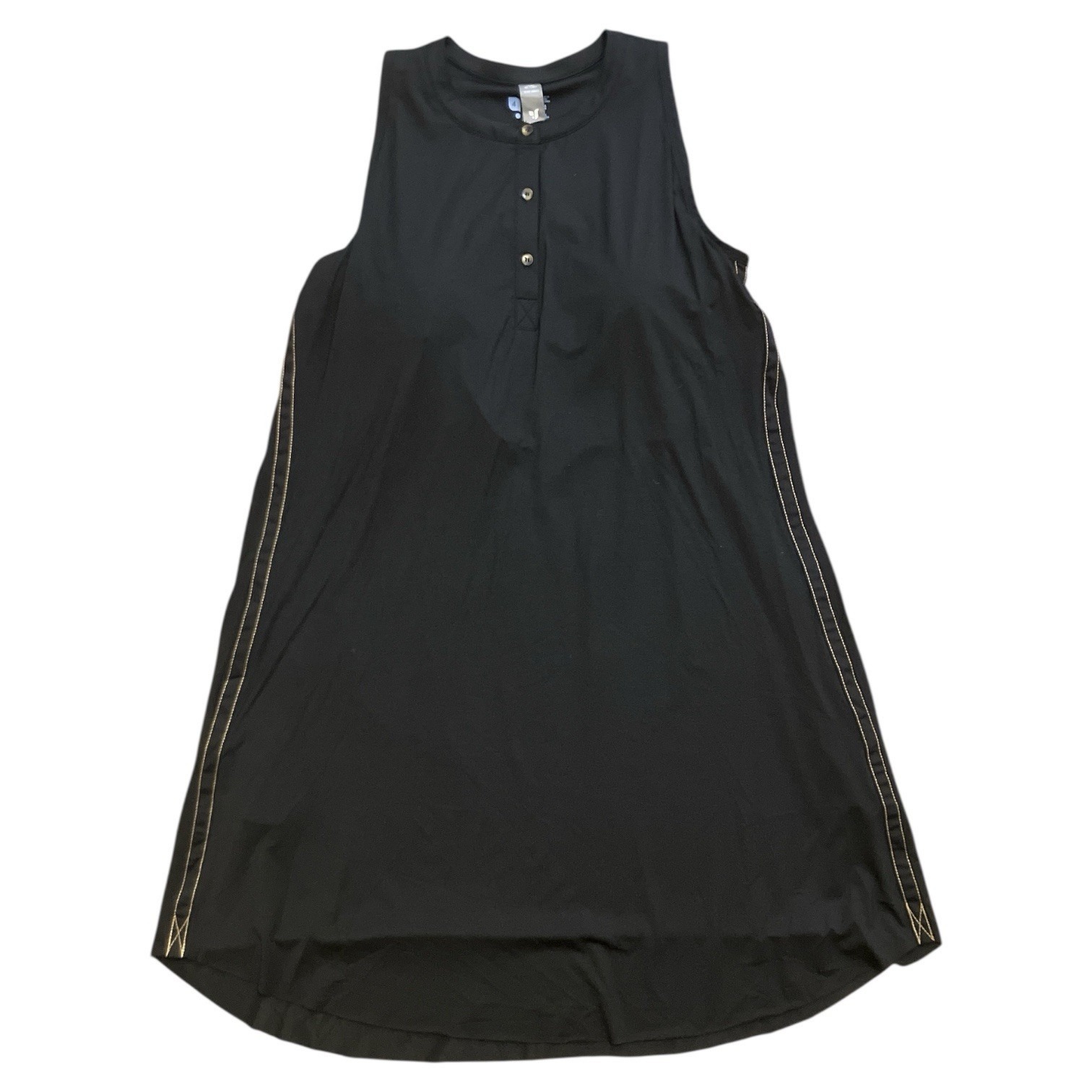 Shebird Size 4 M Black Sheila Shift Bra Dress Sleeveless Henley Neck Pockets