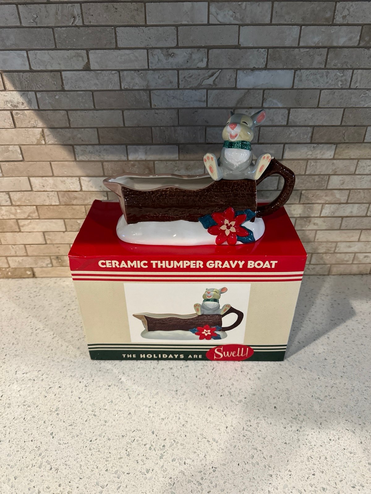 Disney Parks HAPPY HOLIDAYS Thumper Bunny Rabbit Gravy Boat