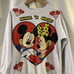 Vintage 90s Minnie and Mickey white sweatshirt, size XS Valentines Day