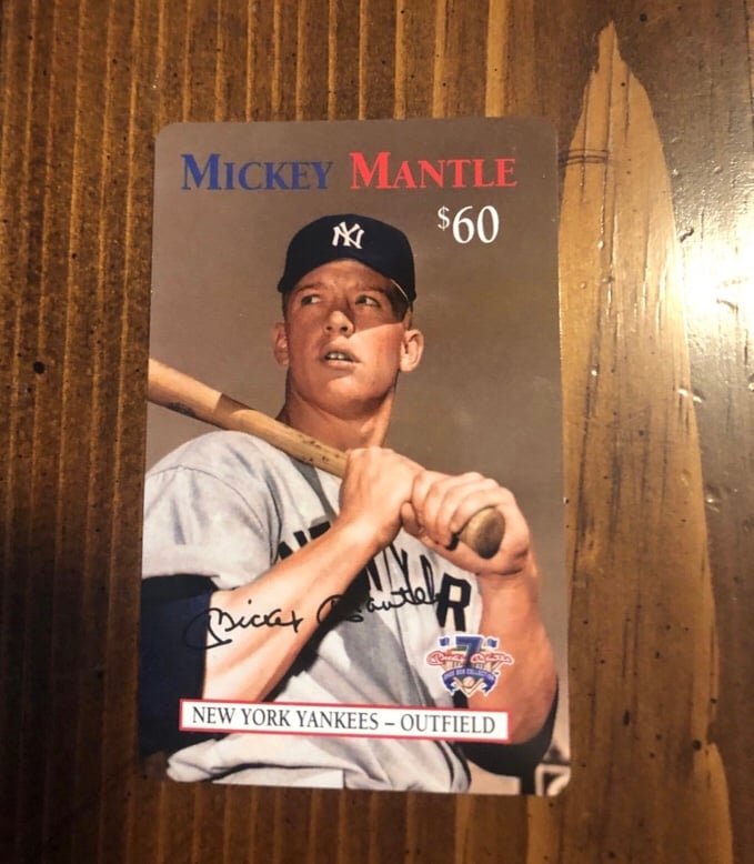 Mickey Mantle 1997 Frontier Phone Card Yankees  RARE MLB Unused - expired
