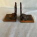 Vintage Pair Of Bronze Sail Ship Helm Wheels Felted Bottom Bookends