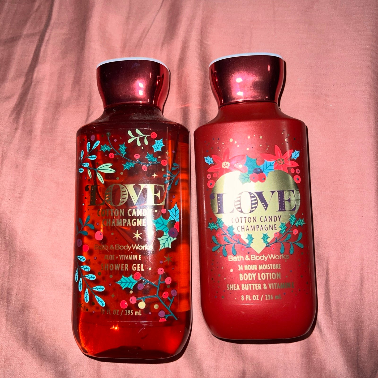 BATH & BODY WORKS LOVE COTTON CANDY CHAMPAGNE SHOWER GEL & LOTION