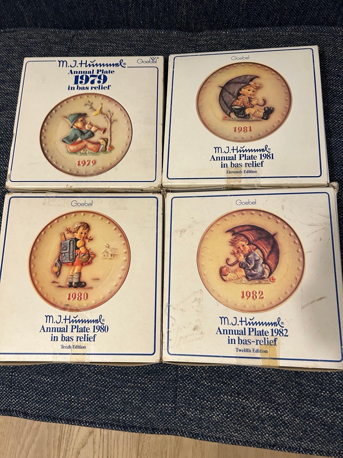 MJ Hummel Annual plates 1979-1982 set antique Goebel MAKE OFFER