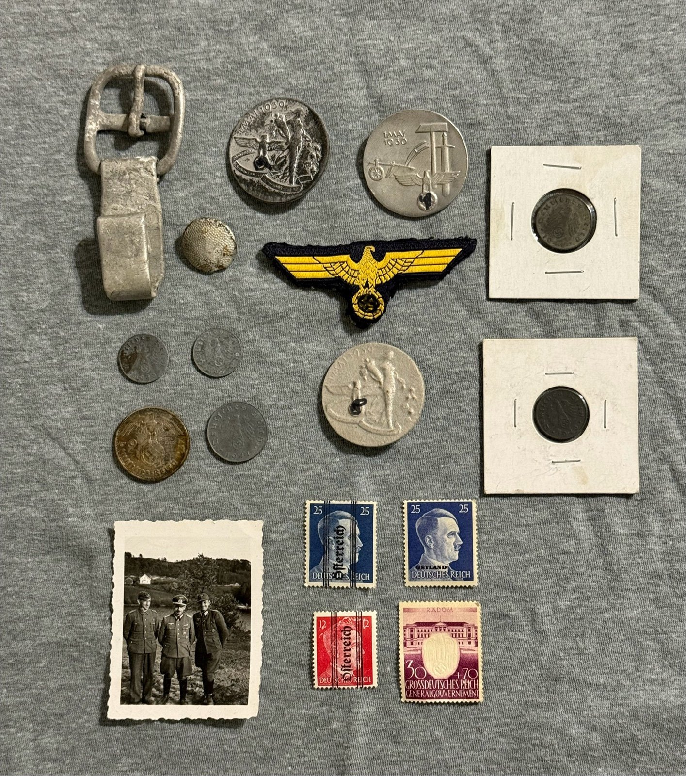 Vintage World War 2 - WW2 WWII GERMAN Tinnies & miscellaneous items. WW2 coins