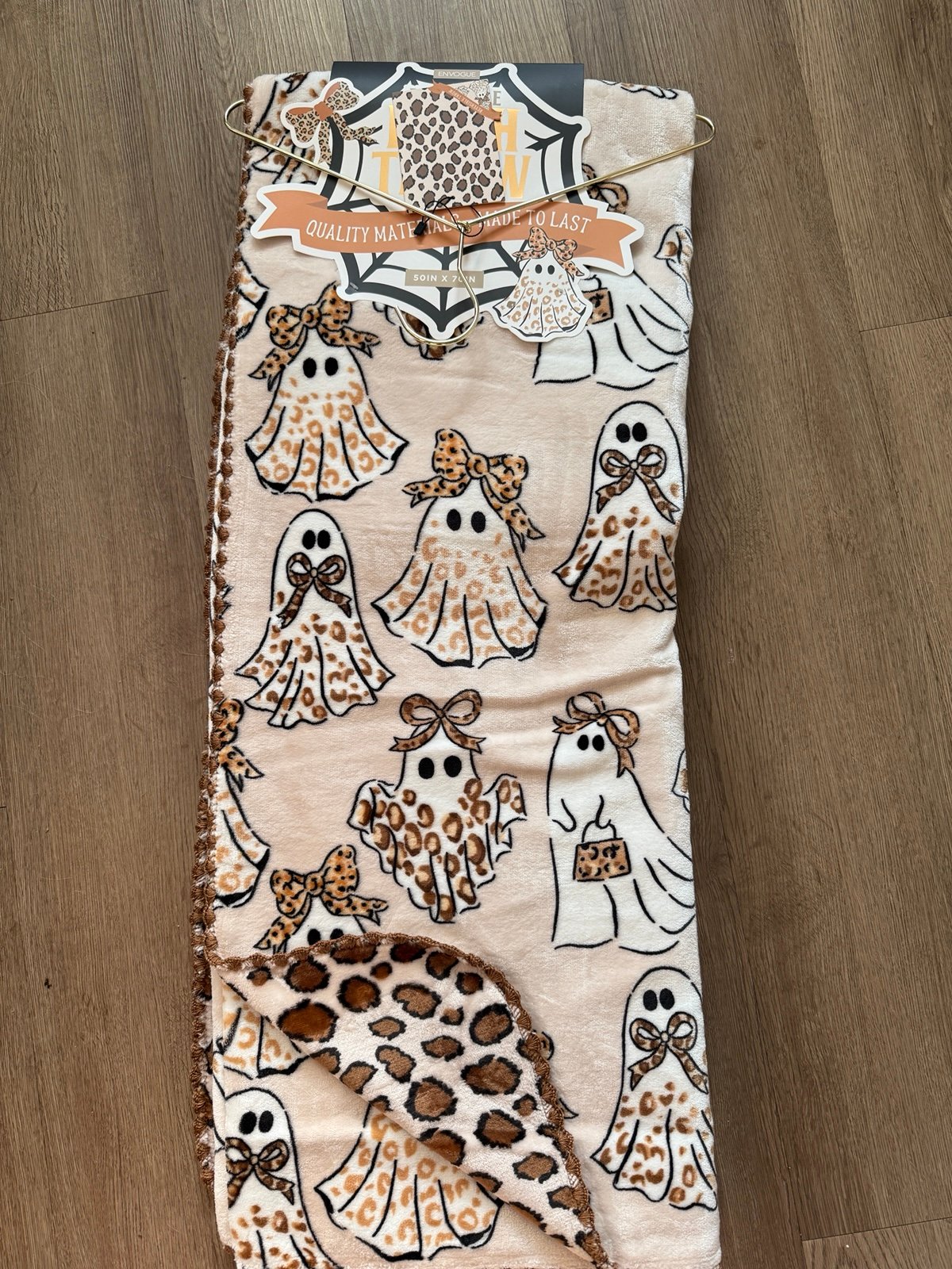 Cheetah Ghost Reversible Plush Throw Blanket