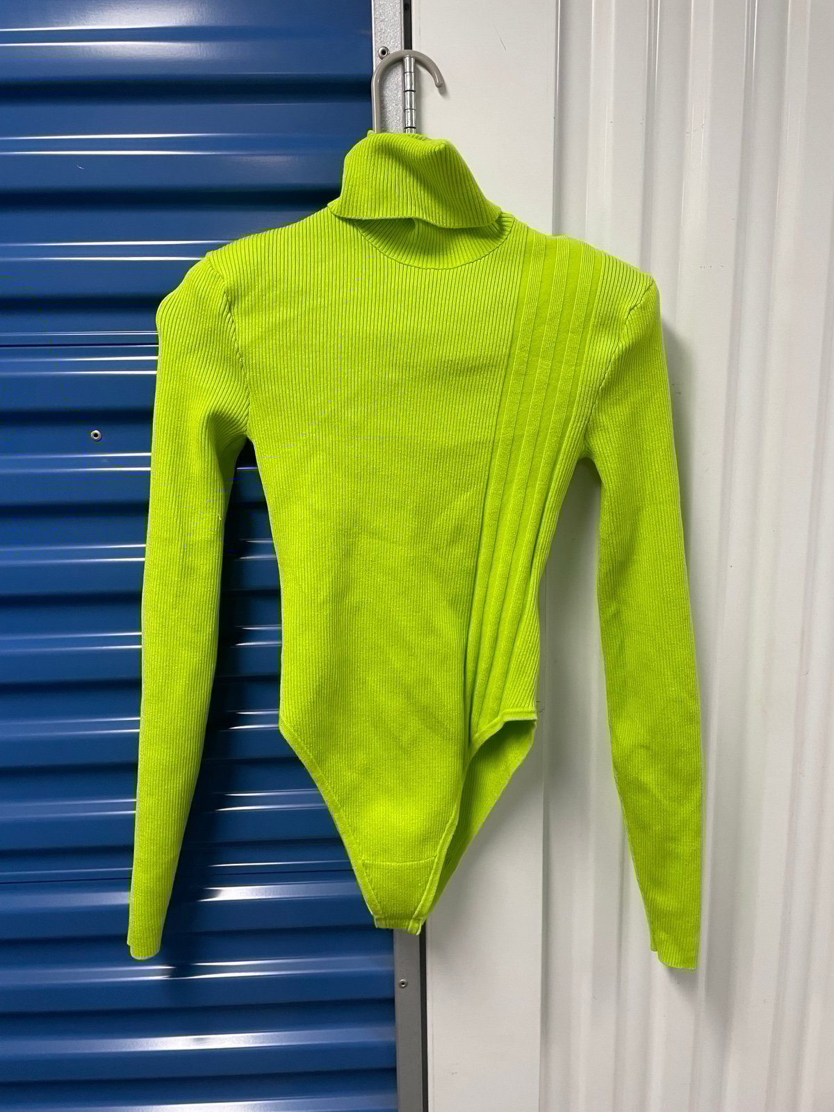 Adidas x Halls of Ivy lime green bodysuit