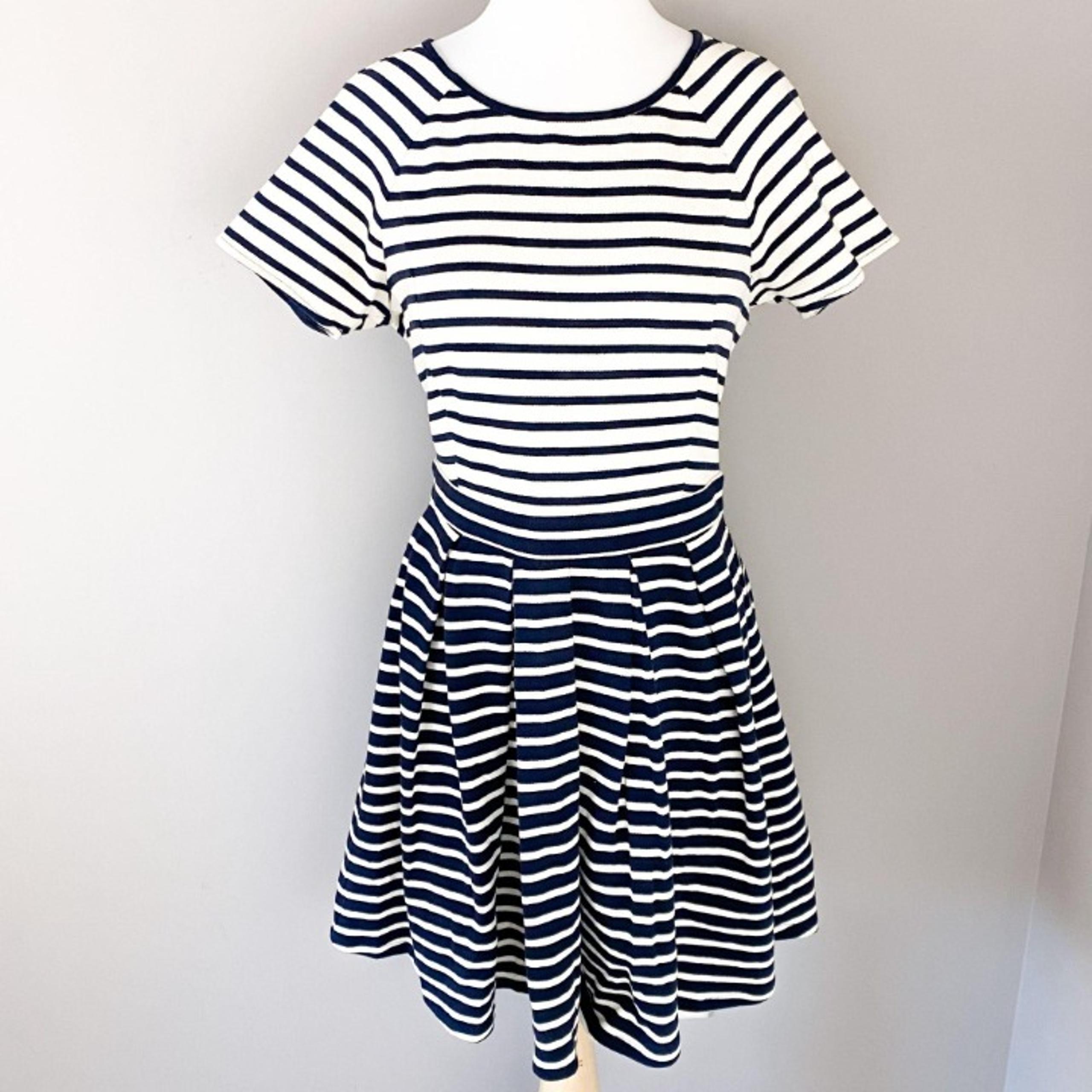 Tibi Navy Striped Short sleeve Dress 8