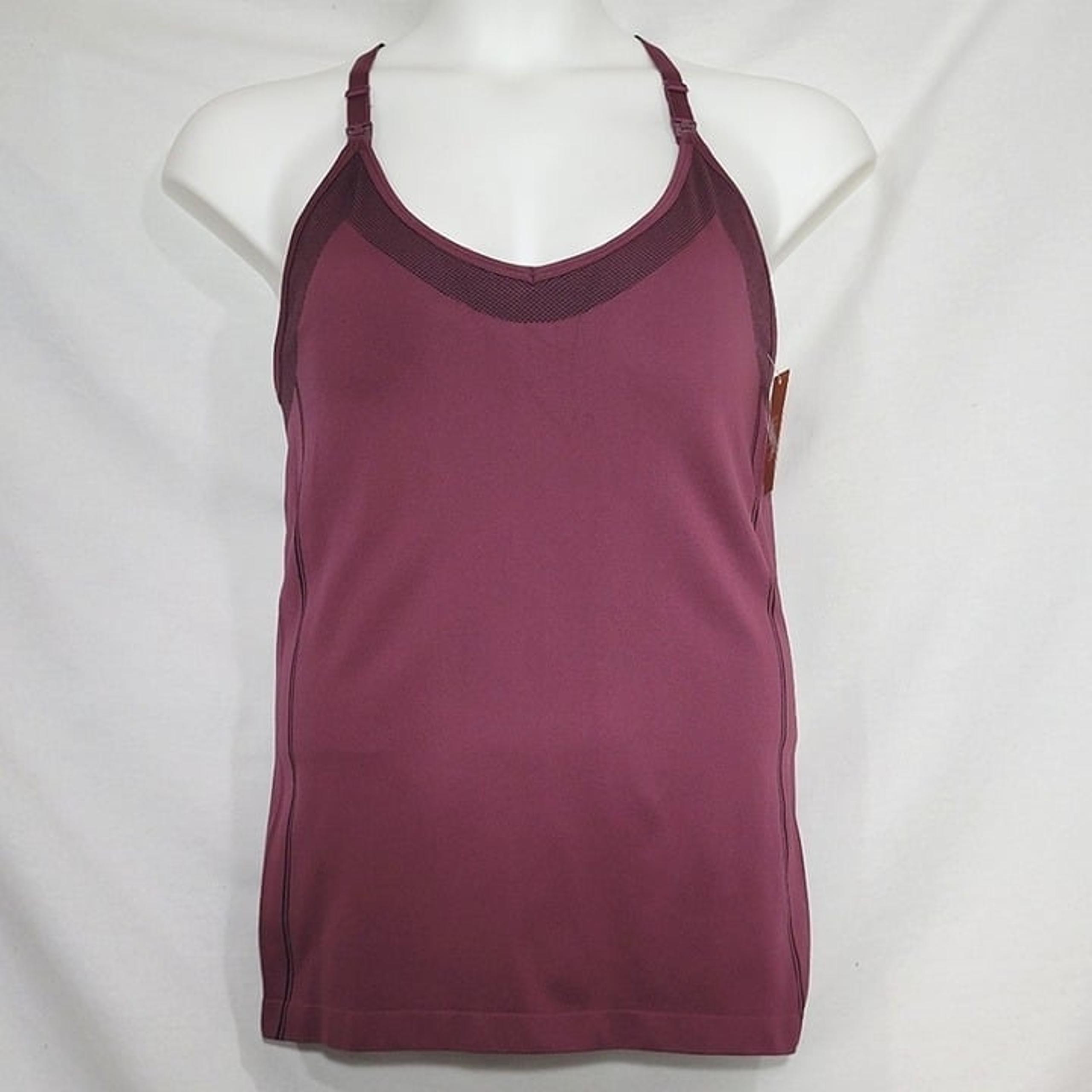X-LARGE XL Gilligan & O'Malley Nursing Yoga Cami Camisole Top Burgundy Air NWT