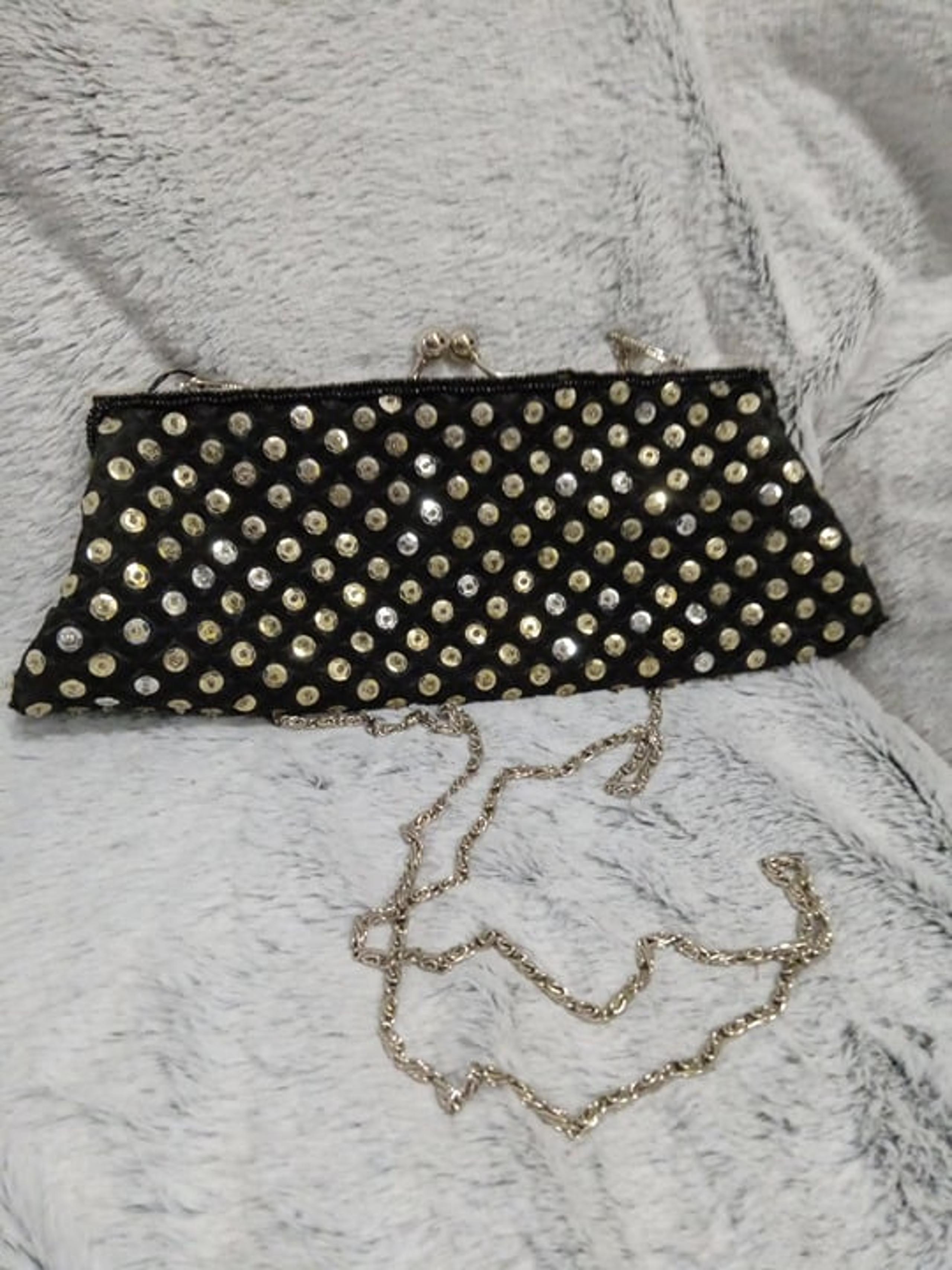 Vintage SASHA New York black Studded Clutch