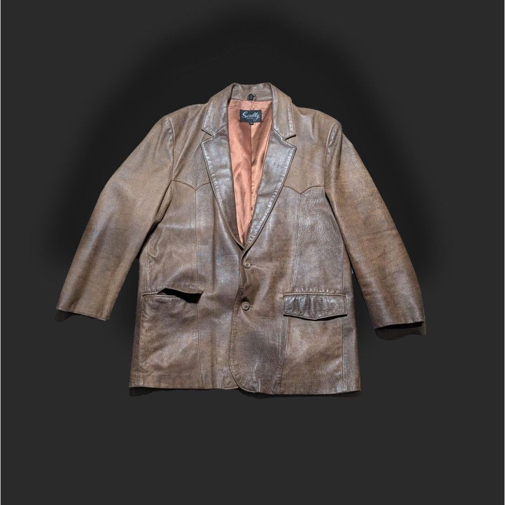 Vintage Scully Leather 46 Inch Western Blazer Jacket Brown