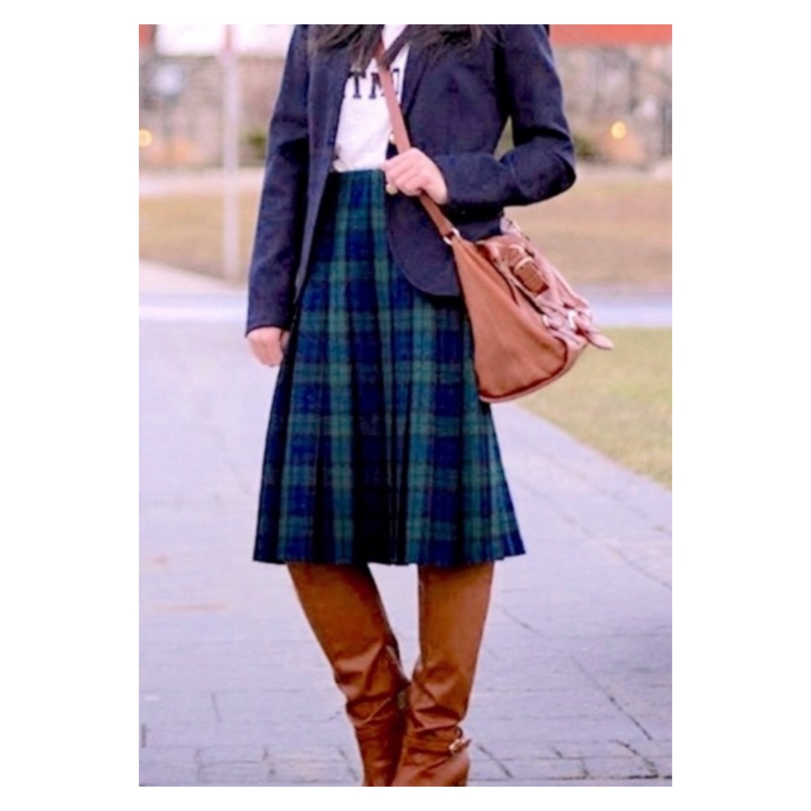 Pendleton Plaid A-Line Virgin Wool Academia Midi Skirt 16