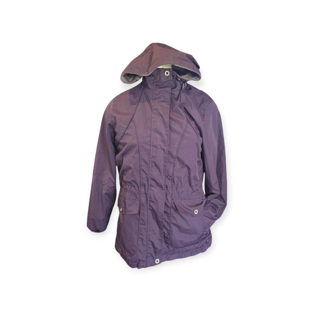 Free Country Jacket Womens Small Purple Reversible Soft Fleece Lined Windbreaker
