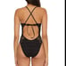 BECCA Women's Color Play Crochet One Piece Swimsuit, Plunge Neck Size Small