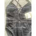 BECCA Women's Color Play Crochet One Piece Swimsuit, Plunge Neck Size Small