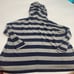 NWT Sundry Navy Blue Grey Stripe Hoodie Sweatshirt Size 1 US Small New