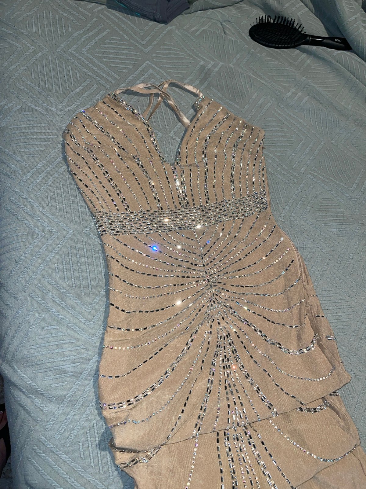 Embellished Nude/Champagne Dress