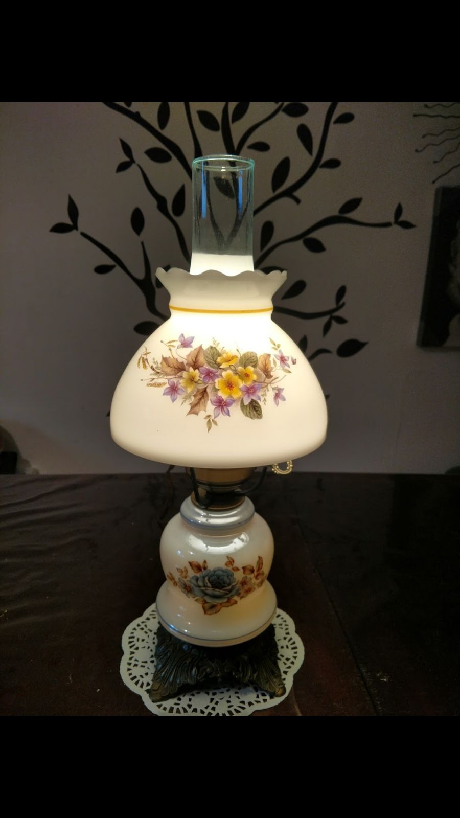 Vintage Milk Glass Lamp