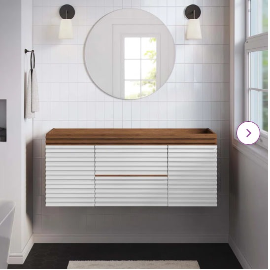 Render 48 W x 18 D x 20 H Wall-Mounted Single Bathroom Vanity