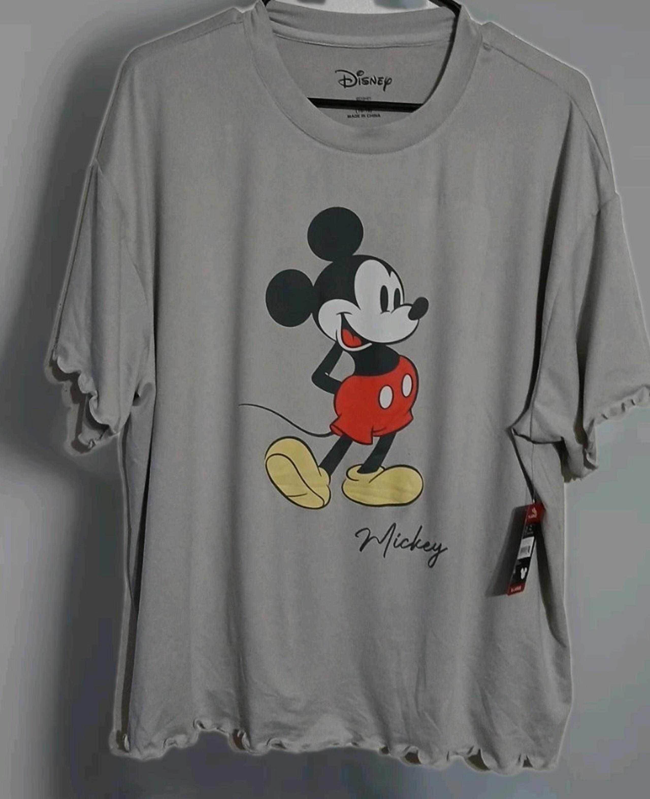 Disney Woman's Mickey Mouse T-Shirt Gray Size XL