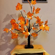 Artificial Fall Lighted Maple Tree 24 LED Thanksgiving Decorations Table Lights