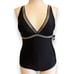 New Torrid Plus Size 5 Black Mesh Trim Busty Padded One Piece Wireless Swimsuit