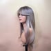 24”dark brown root light brown blond Ombre body wavy synthetic bangs wig