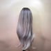 24”dark brown root light brown blond Ombre body wavy synthetic bangs wig