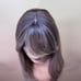 24”dark brown root light brown blond Ombre body wavy synthetic bangs wig