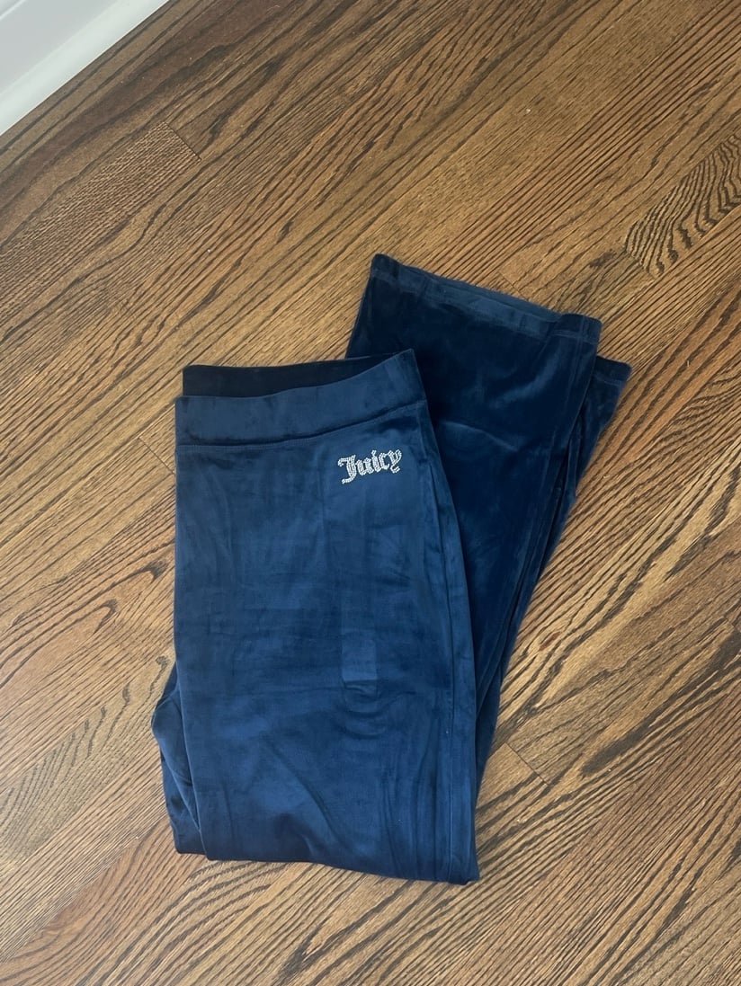 Navy Blue Juicy Couture Velour jogging track pants women’s XL
