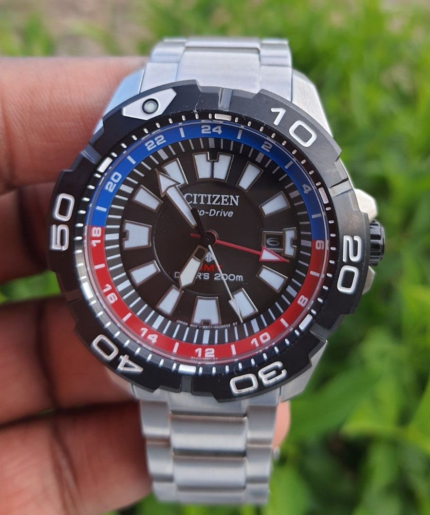 Citizen Promaster GMT Black Dial Stainless Steel Bracelet Men's Watch BJ7128-59E