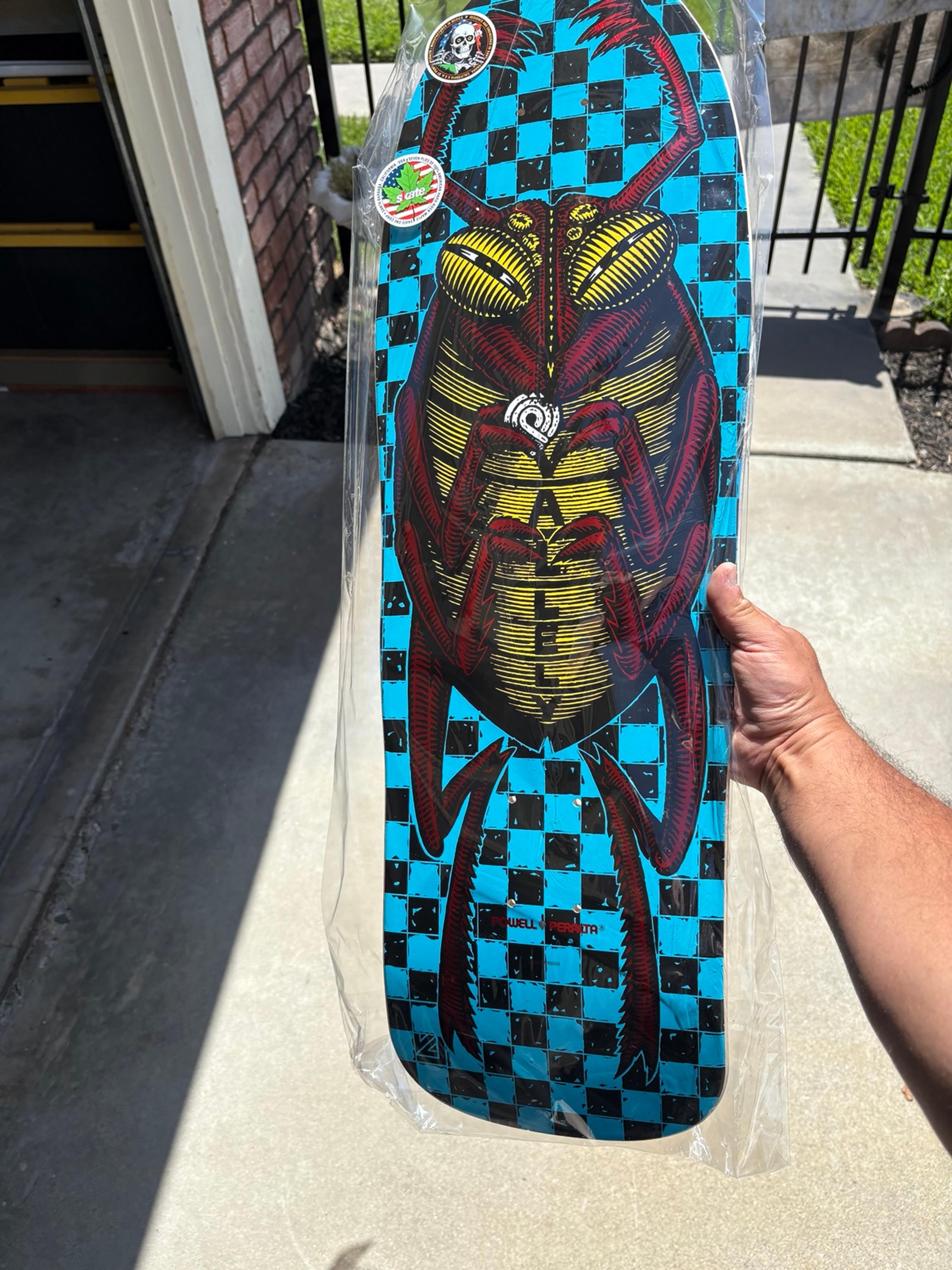 Skateboard Powell Peralta Mike Vallely Bug Reissue Skateboard Deck Blue/Red Foil
