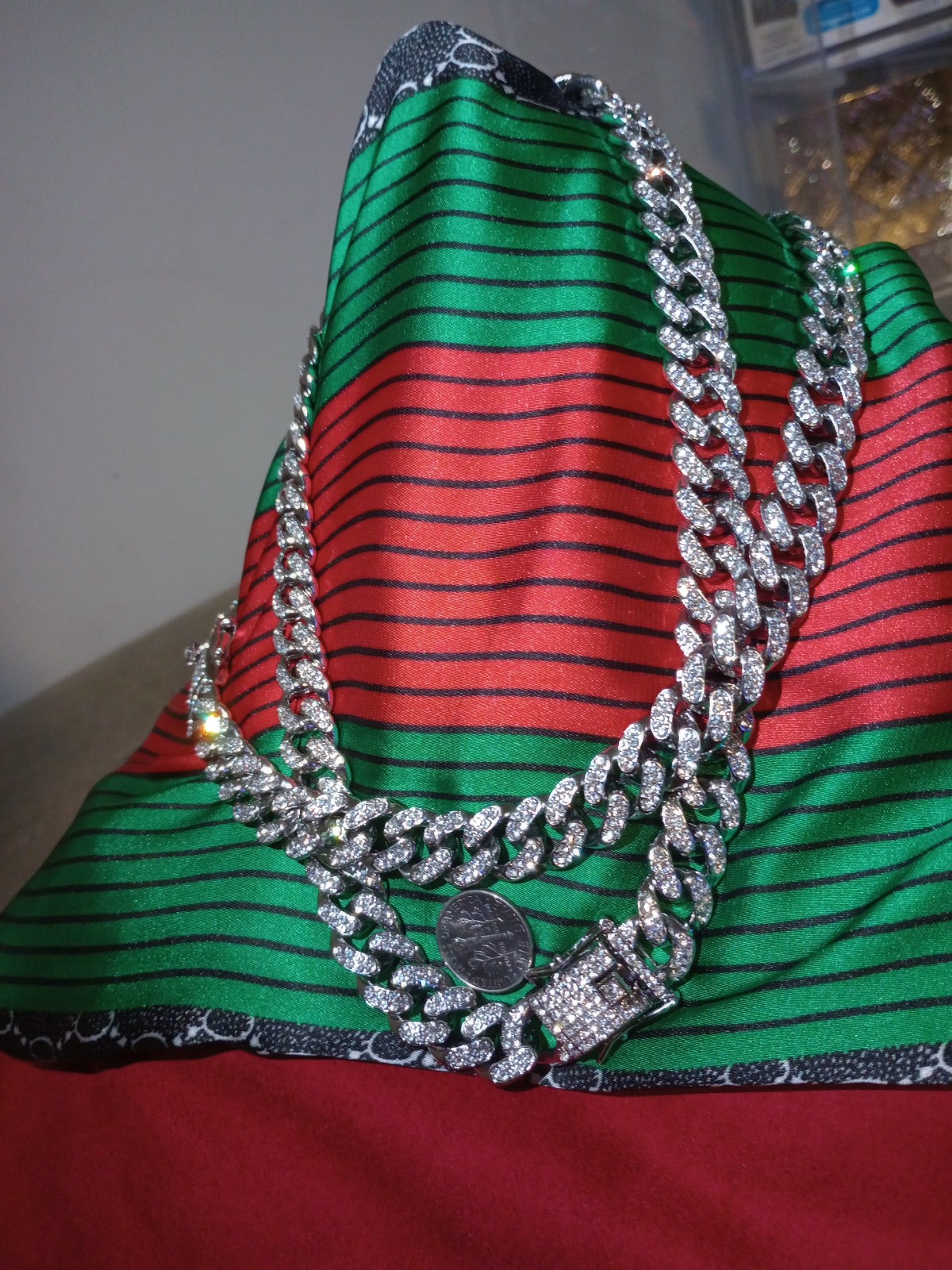 Two beautiful real lab produced diamond chains 18