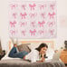 Coquette Pink Bow Tapestry, Coquette Room Decor, Pink Preppy Girly Wall Decor