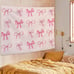Coquette Pink Bow Tapestry, Coquette Room Decor, Pink Preppy Girly Wall Decor