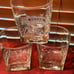 Forty Creek Whiskey Glasses (3) Embossed Square Bottom 3-1/2 8 OZ