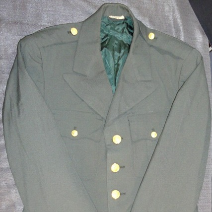 sz36L USGI SERGE AG-344 CLASS 3 DRESS GREEN ARMY TROPICAL 1967 JACKET LD 2860