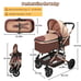 Foldable Baby Stroller Reversible Bassinet, Travel Stroller for Newborn Baby