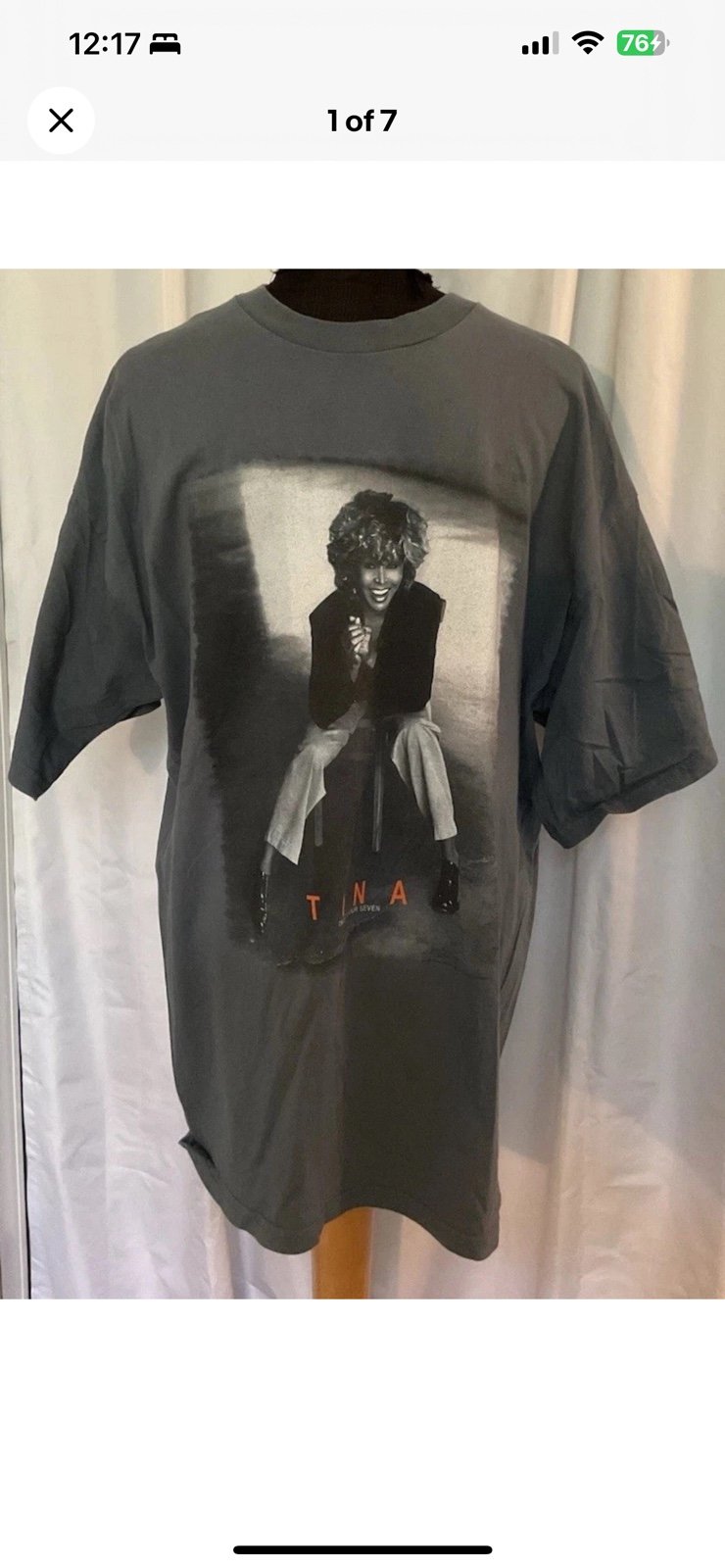 Tina Turner Tour T-Shirt Twenty Four Seven Concert Tee Sz XL Blue/Gray VTG 2000