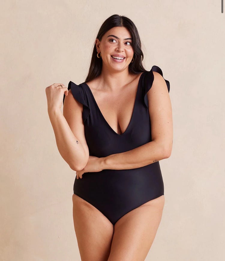 Summersalt Swimsuit The Ruffle Backflip One Piece Black Size 16 Ruffled