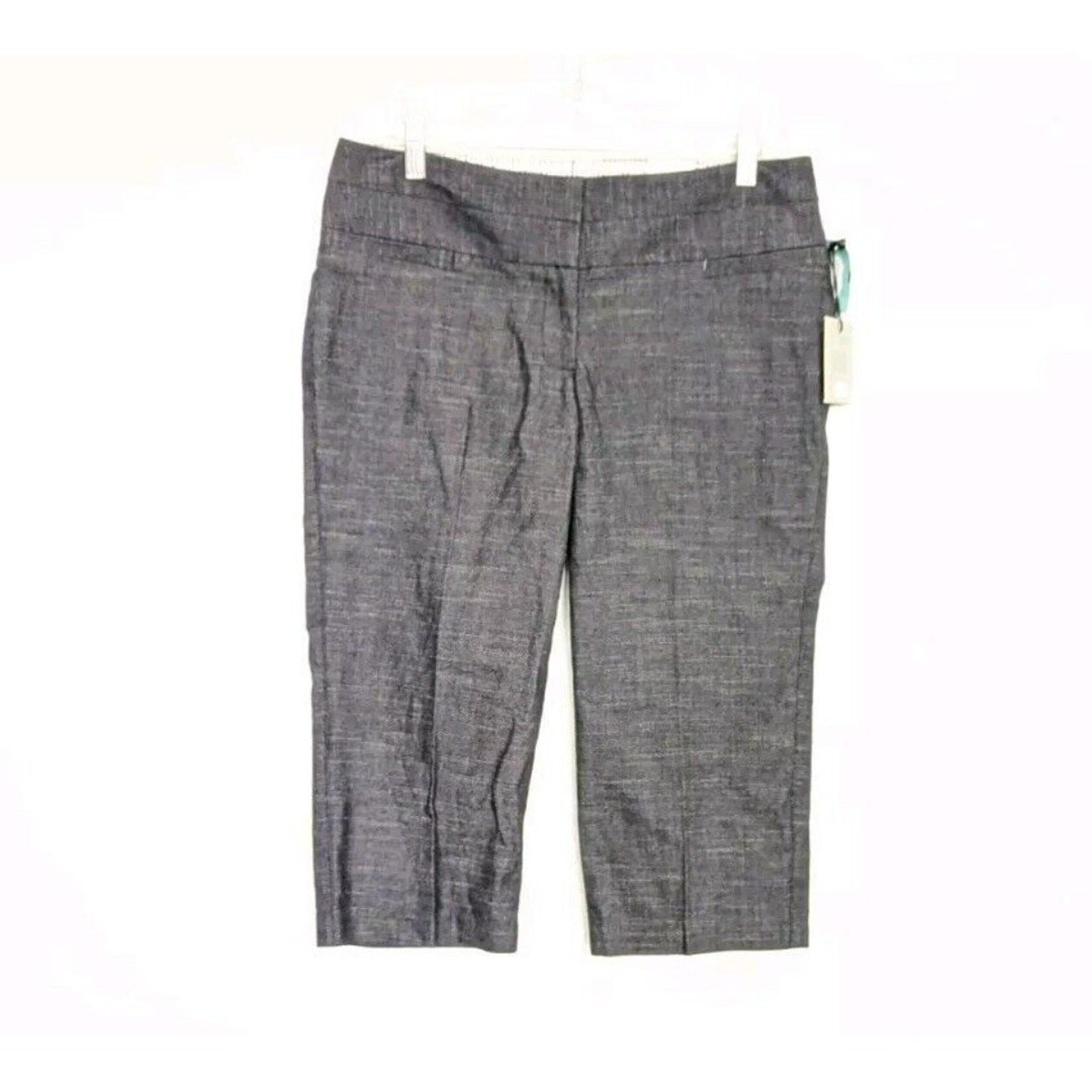 MAURICES Chambray Capris Womens Size 6 Blue Cropped Relaxed Comfort Stretch NWT