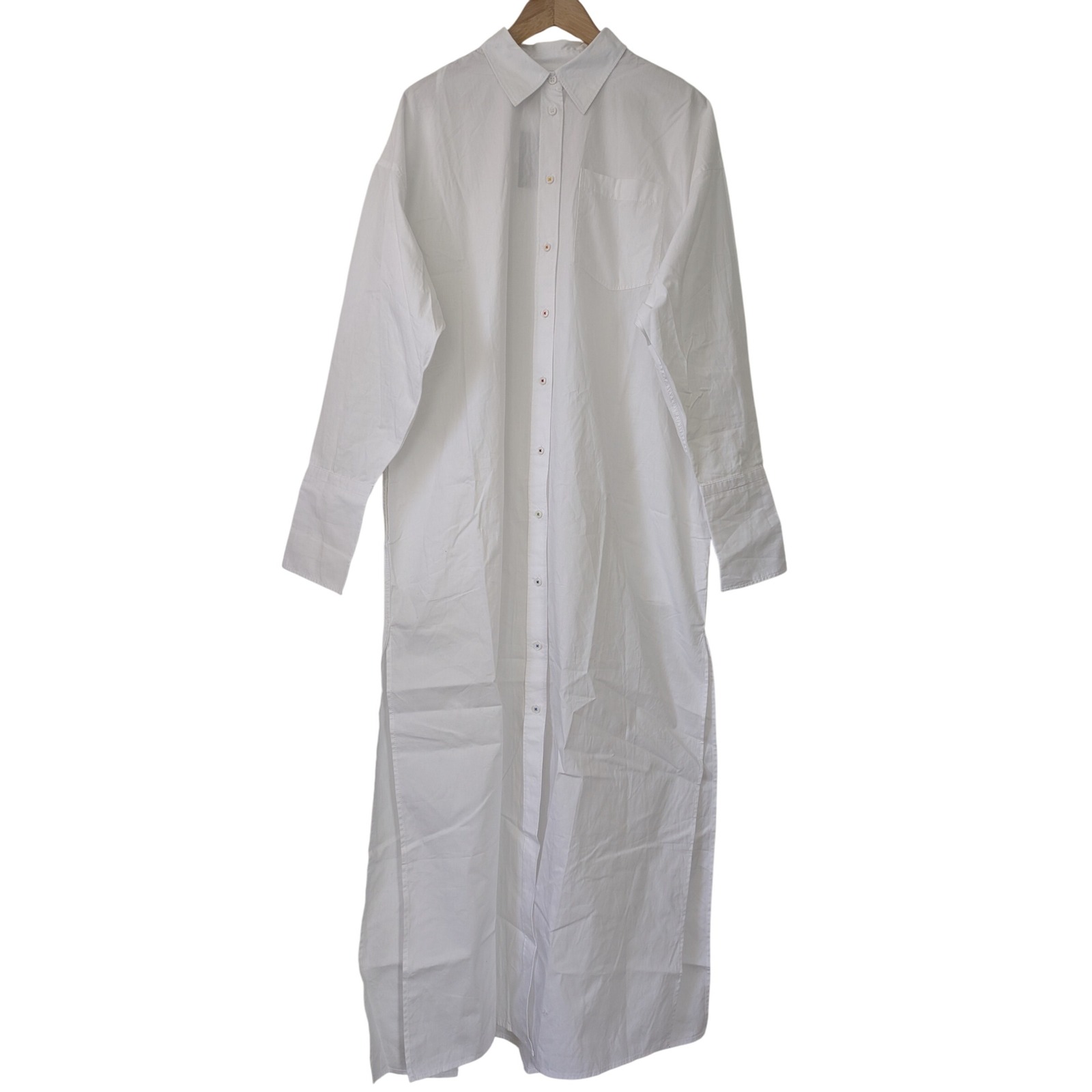 Christopher John Rogers X J.Crew cotton poplin shirtdress M White NWT 168 CF621