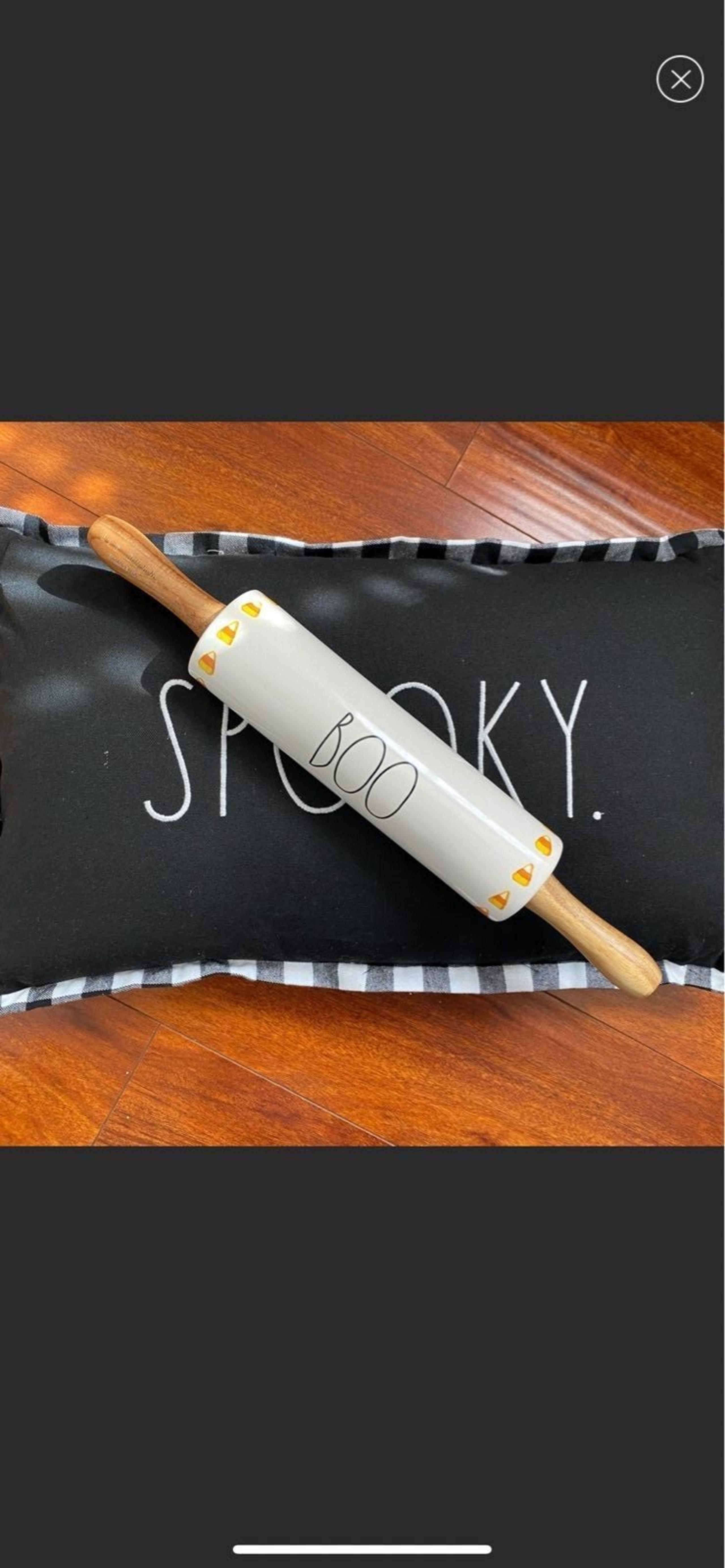 NWT Rae Dunn Boo Candy Corn Baking Halloween Rolling Pin