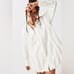 NWT FREE PEOPLE COTTON NOVA SHIRT DRESS BUBBLE HEM MINI WHITE LONG SLEEVE SZ SM