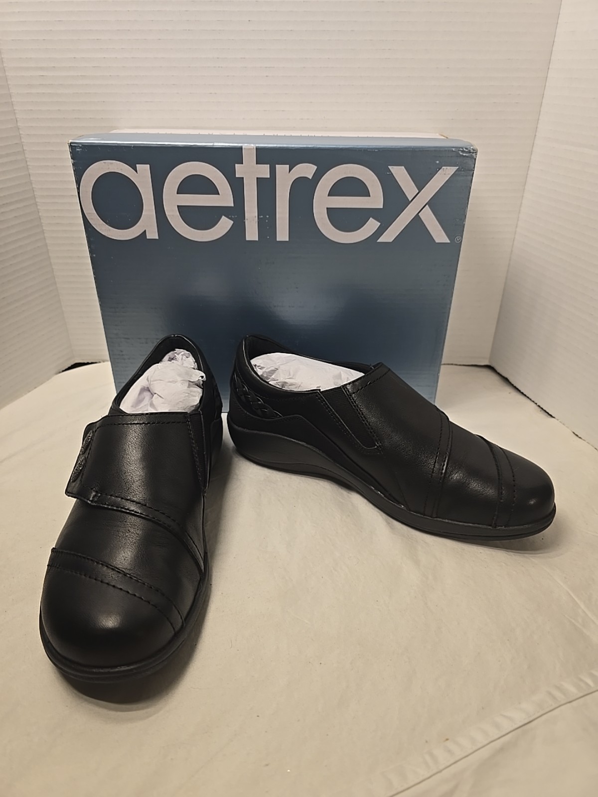 Aetrex Karina DM500WW Women's 7.5-8 Black Leather Monk Strap Dress Shoes KHD1384